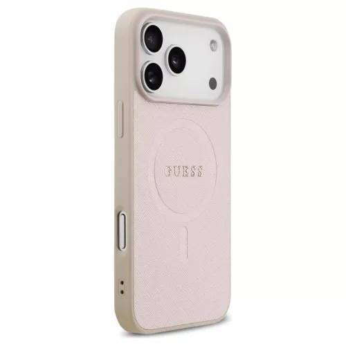 Guess Saffiano Classic Logo MagSafe tok iPhone 17 Pro Max készülékhez rózsaszín