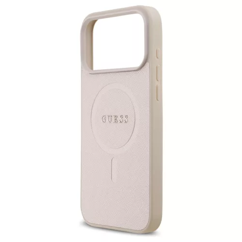 Guess Saffiano Classic Logo MagSafe tok iPhone 17 Pro Max készülékhez rózsaszín