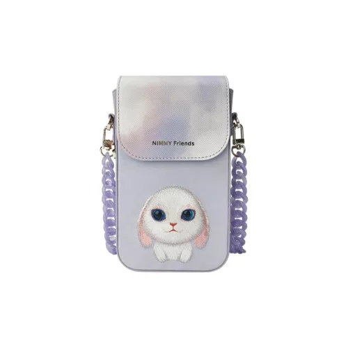 Nimmy 3in1 Set telefon táska + pénztárca + locator tok Big Eyed Pet 2.0 Rabbit lila