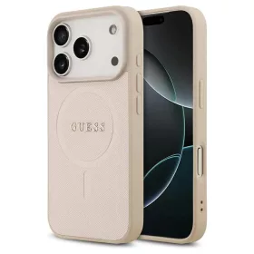   Guess Saffiano Classic Logo MagSafe tok iPhone 17 Pro készülékhez rózsaszín