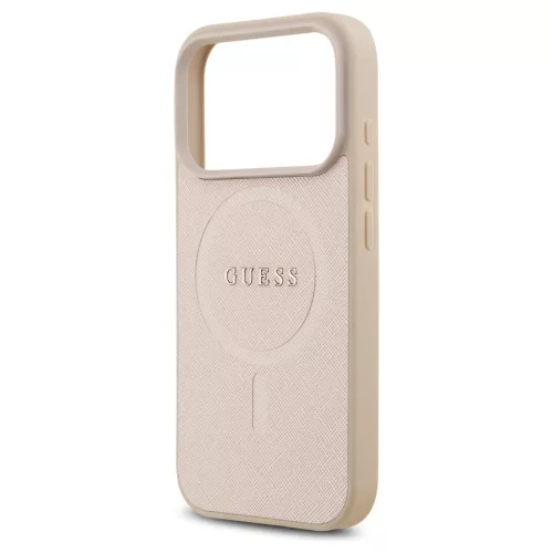 Guess Saffiano Classic Logo MagSafe tok iPhone 17 Pro készülékhez rózsaszín
