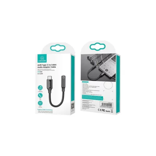 USAMS AU16 USB-C adapter - jack 3.5mm DAC SJ599YPTC01 (US-SJ599) fekete