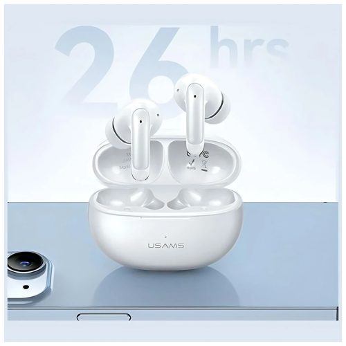 USAMS Bluetooth 5.3 vezeték nélküli fejhallgató TWSX-Don Series Dual mic ENC fehér/fehér BHUXD02