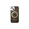 Guess GUHMP14MHTCMK iPhone 14 Plus / 15 Plus 6.7" készülékhez kemény tok Gold Outline Translucent Mag fekete