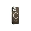 Guess GUHMP14MHTCMK iPhone 14 Plus / 15 Plus 6.7" készülékhez kemény tok Gold Outline Translucent Mag fekete