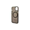Guess GUHMP14MHTCMK iPhone 14 Plus / 15 Plus 6.7" készülékhez kemény tok Gold Outline Translucent Mag fekete
