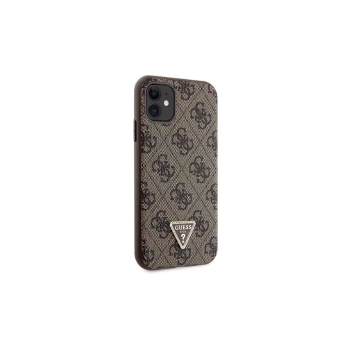 Guess GUHCN61P4TDSCPW iPhone 11 / Xr készülékhez 6.1" kemény tok Crossbody 4G Metal Logo barna