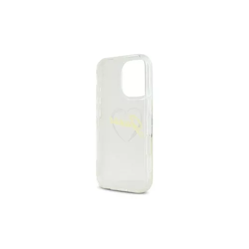 Guess iPhone 16 Pro 6.3" keménytok készülékhez IML Heart átlátszó
