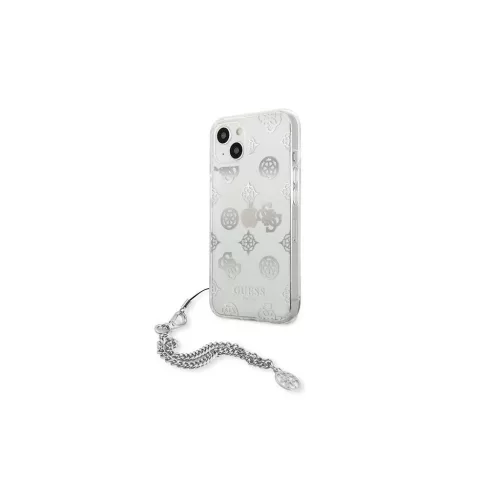 Guess GUHCP13SKSPESI iPhone 13 mini készülékhez 5,4" keménytok ezüst Peony Chain Collection