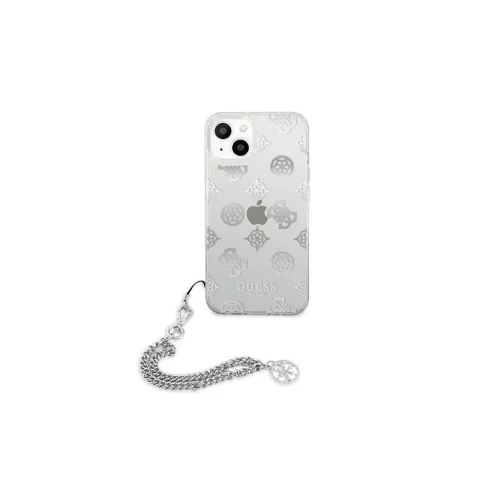 Guess GUHCP13SKSPESI iPhone 13 mini készülékhez 5,4" keménytok ezüst Peony Chain Collection