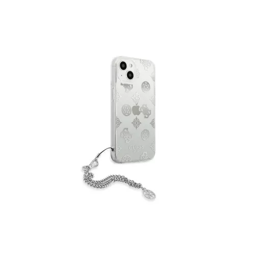 Guess GUHCP13SKSPESI iPhone 13 mini készülékhez 5,4" keménytok ezüst Peony Chain Collection