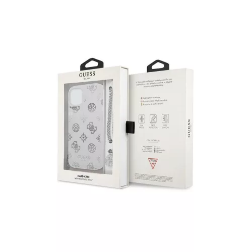 Guess GUHCP13SKSPESI iPhone 13 mini készülékhez 5,4" keménytok ezüst Peony Chain Collection