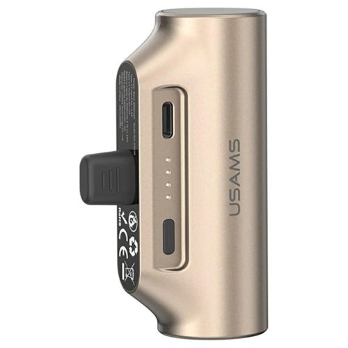 USAMS PB79 Mini Tail Plug hordozható külső akkumulátor 3000mAh USB-C bézs