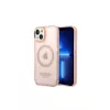 Guess GUHMP14MHTCMP iPhone 14 Plus/15 Plus készülékhez 6.7" kemény tok Gold Outline Translucent MagS rózsaszín
