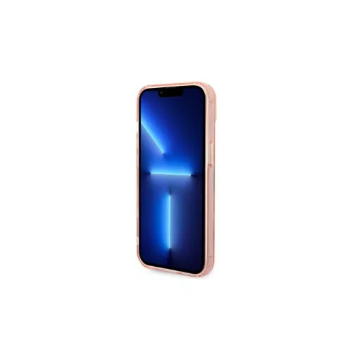 Guess GUHMP14MHTCMP iPhone 14 Plus/15 Plus készülékhez 6.7" kemény tok Gold Outline Translucent MagS rózsaszín