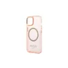 Guess GUHMP14MHTCMP iPhone 14 Plus/15 Plus készülékhez 6.7" kemény tok Gold Outline Translucent MagS rózsaszín