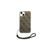 Guess GUOHCP14MH4STW 4G Print Strap keménytok iPhone 14 Plus/15 Plus 6,7" készülékhez barna