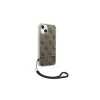 Guess GUOHCP14MH4STW 4G Print Strap keménytok iPhone 14 Plus/15 Plus 6,7" készülékhez barna