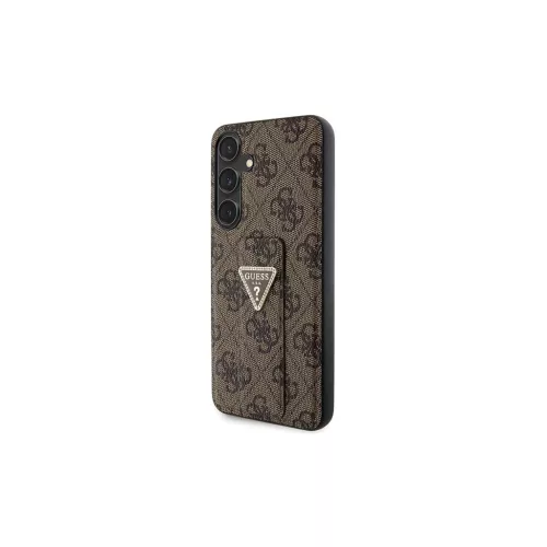 Guess GUHCS24SPGS4TDW S24 S921 készülékhez kemény tok Grip Stand 4G Triangle Strass barna