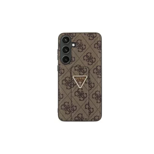 Guess GUHCS24SPGS4TDW S24 S921 készülékhez kemény tok Grip Stand 4G Triangle Strass barna