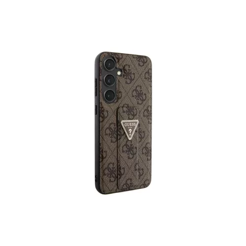 Guess GUHCS24SPGS4TDW S24 S921 készülékhez kemény tok Grip Stand 4G Triangle Strass barna