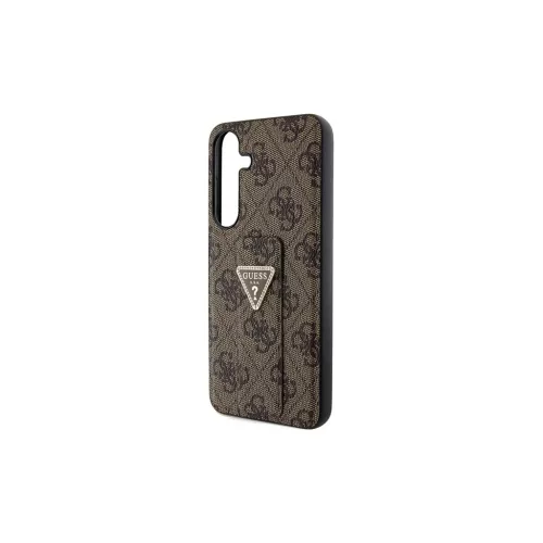 Guess GUHCS24SPGS4TDW S24 S921 készülékhez kemény tok Grip Stand 4G Triangle Strass barna