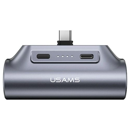 USAMS PB79 Mini Tail Plug hordozható töltőbank 3000mAh USB-C szürke