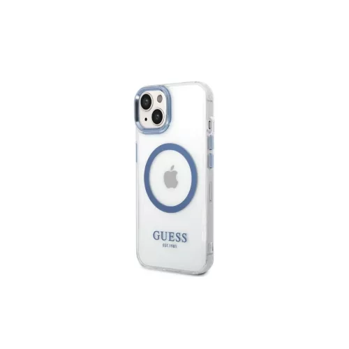 Guess GUHMP14MHTRMB iPhone 14 Plus / 15 Plus készülékhez 6.7" kemény tok Metal Outline Magsafe kék
