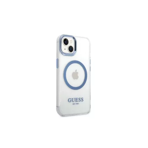 Guess GUHMP14MHTRMB iPhone 14 Plus / 15 Plus készülékhez 6.7" kemény tok Metal Outline Magsafe kék