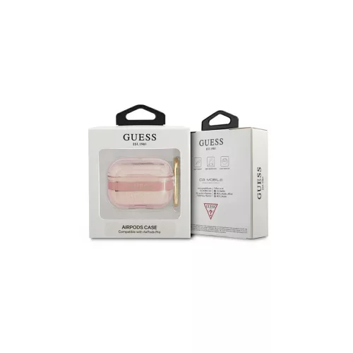 Guess GUAPHHTSP AirPods Pro tok készülékhez Strap Collection rózsaszín