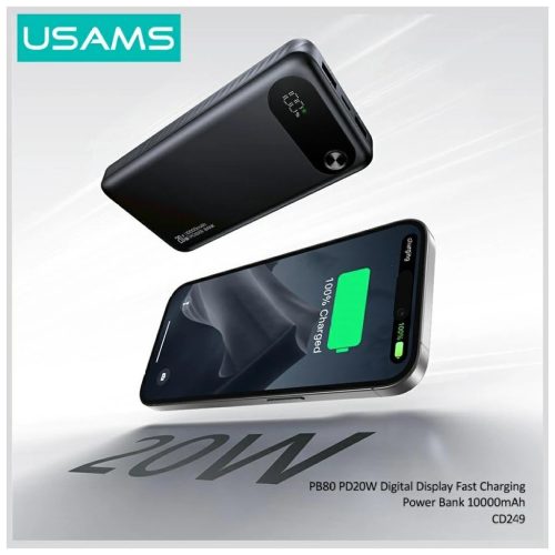 USAMS PB80 töltőbank PD20W 10000mAh fehér