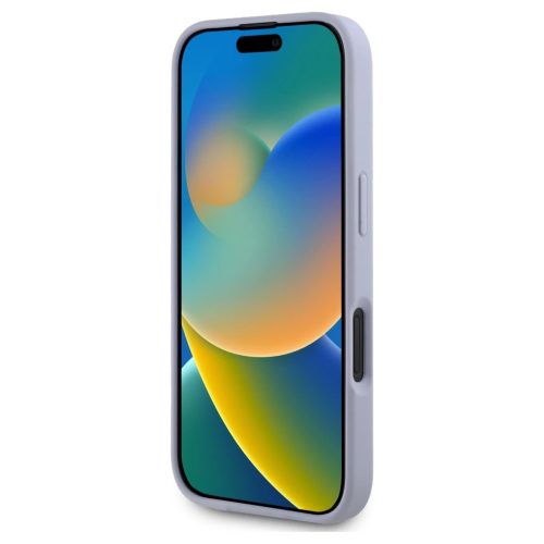 Guess Hot Stamp 4G Pattern Triangle Metal Logo tok iPhone 16 készülékhez lila