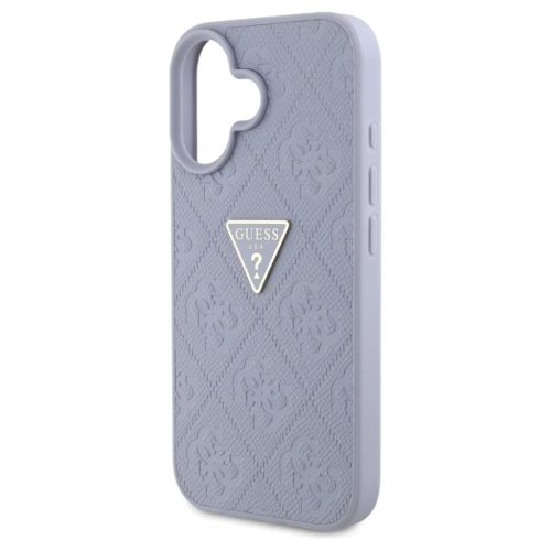 Guess Hot Stamp 4G Pattern Triangle Metal Logo tok iPhone 16 készülékhez lila
