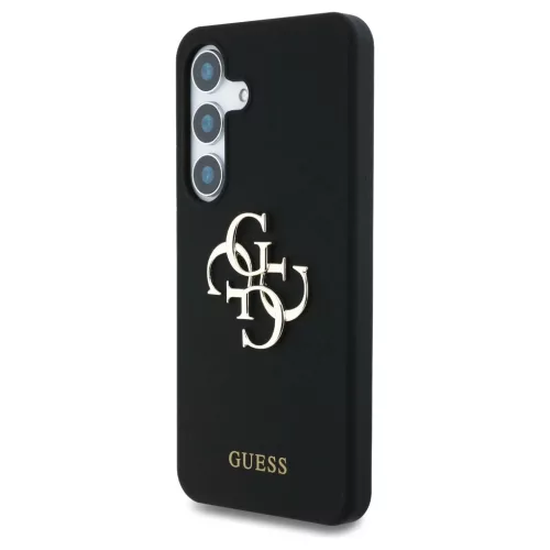 Guess szilikon tok Samsung Galaxy S25 készülékhez – Big 4G Logo Bottom Script, fekete