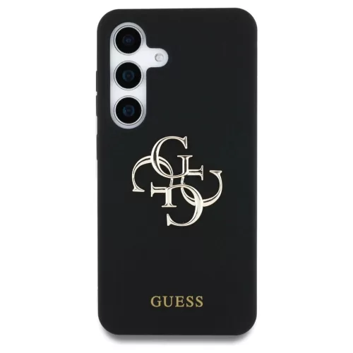 Guess szilikon tok Samsung Galaxy S25 készülékhez – Big 4G Logo Bottom Script, fekete