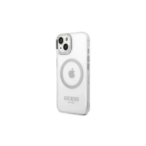 Guess GUHMP14MHTRMS iPhone 14 Plus / 15 Plus készülékhez 6.7" kemény tok Metal Outline Magsafe ezüst