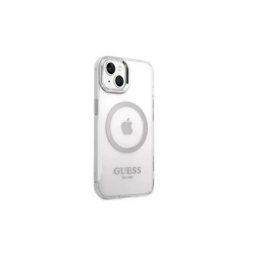 Guess GUHMP14MHTRMS iPhone 14 Plus / 15 Plus készülékhez 6.7" kemény tok Metal Outline Magsafe ezüst