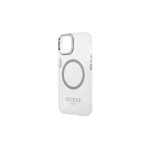 Guess GUHMP14MHTRMS iPhone 14 Plus / 15 Plus készülékhez 6.7" kemény tok Metal Outline Magsafe ezüst