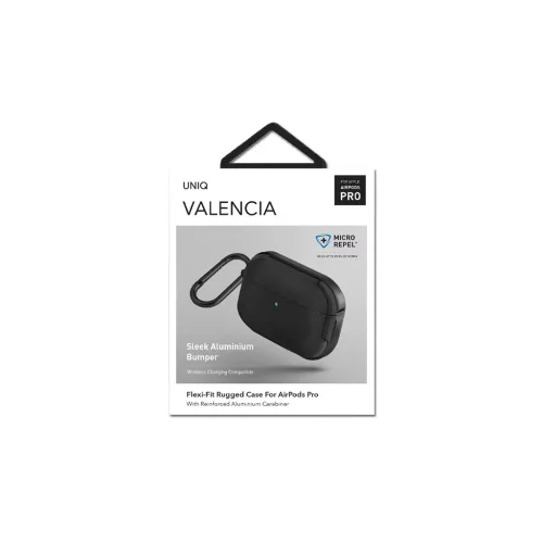 UNIQ Valencia Case AirPods Pro készülékhez antimikrobiális tok éjfekete