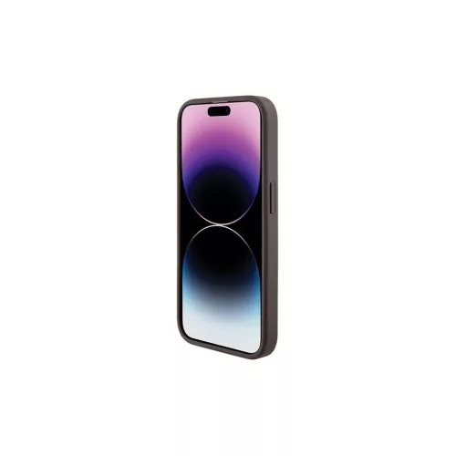 Guess Grip Stand 4G Triangle Strass keménytok iPhone 15 Pro 6.1" készülékhez barna