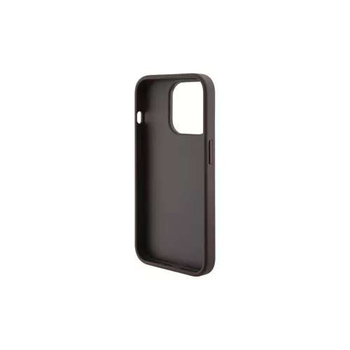 Guess Grip Stand 4G Triangle Strass keménytok iPhone 15 Pro 6.1" készülékhez barna