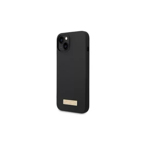 Guess GUHMP14MSBPLK iPhone 14 Plus/15 Plus 6.7" készülékhez kemény tok Silicone Logo Plate MagSafe fekete