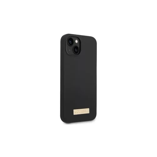 Guess GUHMP14MSBPLK iPhone 14 Plus/15 Plus 6.7" készülékhez kemény tok Silicone Logo Plate MagSafe fekete