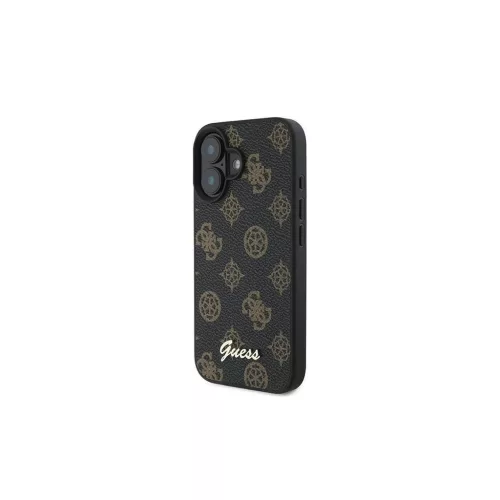 Guess GUHMP16MPGPYSK iPhone 16 Plus 6.7" készülékhez PU Peony Script MagSafe tok fekete