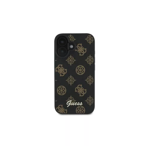 Guess GUHMP16MPGPYSK iPhone 16 Plus 6.7" készülékhez PU Peony Script MagSafe tok fekete