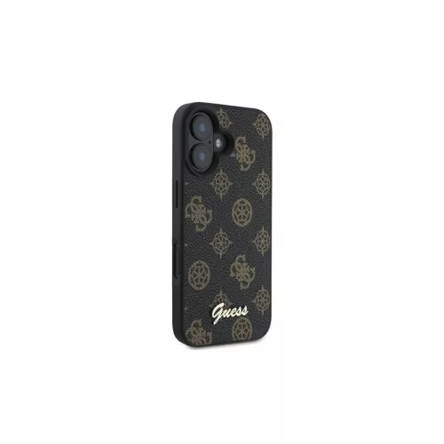 Guess GUHMP16MPGPYSK iPhone 16 Plus 6.7" készülékhez PU Peony Script MagSafe tok fekete