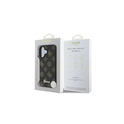 Guess GUHMP16MPGPYSK iPhone 16 Plus 6.7" készülékhez PU Peony Script MagSafe tok fekete