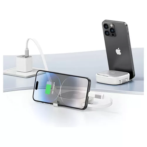 USAMS 3in1 bővíthető kábel BoxMicroUSB/USB-C/Lightning csatlakozókkal, 60W, SJ650USB02, ezüst