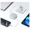 USAMS 3in1 behúzható kábel dobozzal – MicroUSB/USB-C/Lightning, 60W, acél/tarnish SJ650USB01