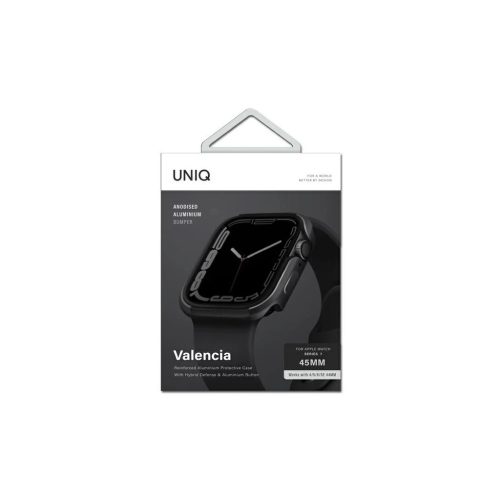 UNIQ Valencia tok Apple Watch Series 4/5/6/7/8/9/SE/SE2/SE3 készülékhez 45/44mm grafit